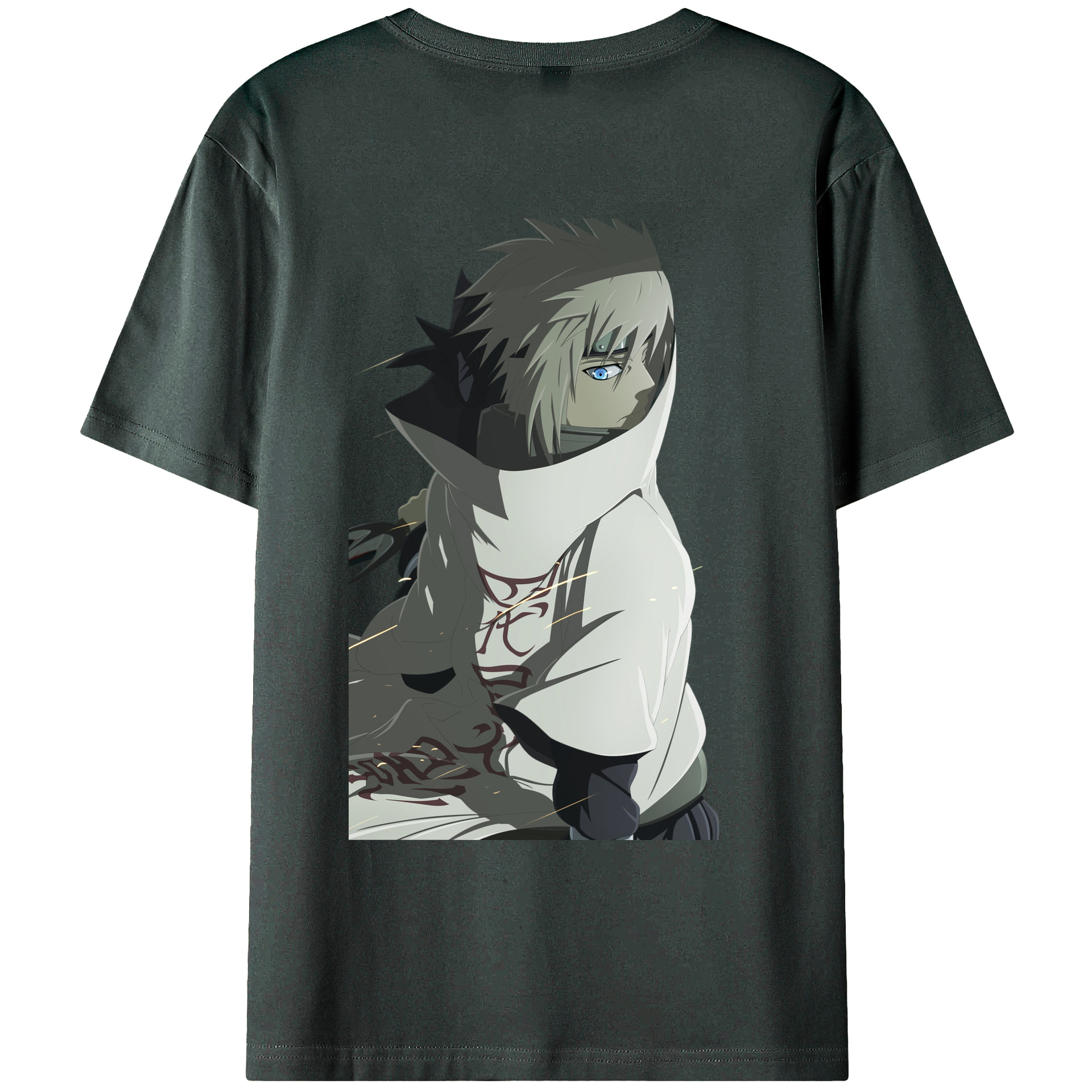 （画像用） NARUTO -ナルト- 波風 ミナト Namikaze Minato 綿100％ メンズ半袖Tシャツ（バックプリント） 通気性